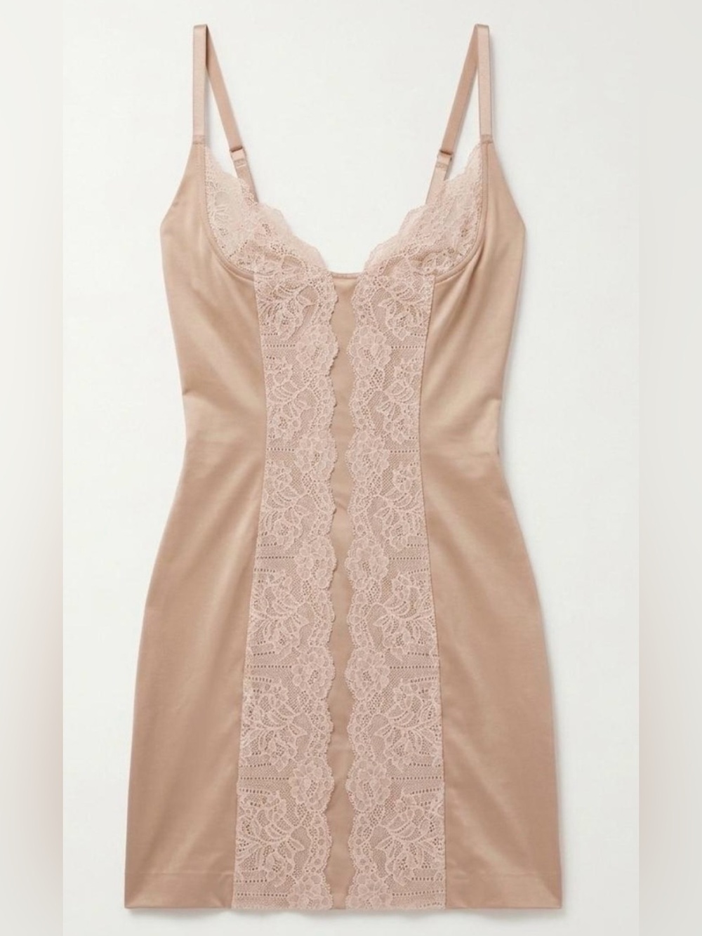 SECRET by Victoria's Secret Nude Shaping Slip with Blush Lace Panels | Size L